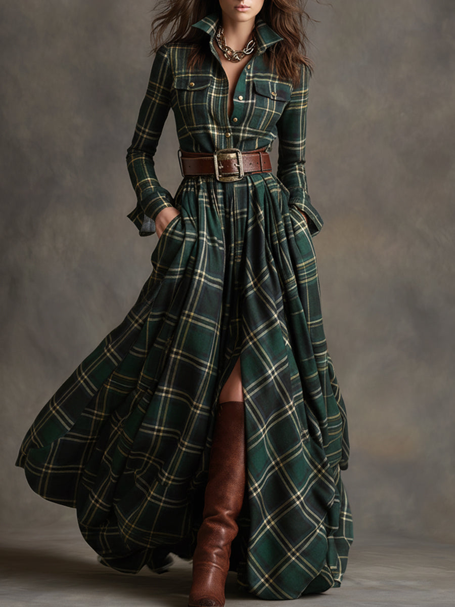 Giulietta - Maxi Check Shirt Dress