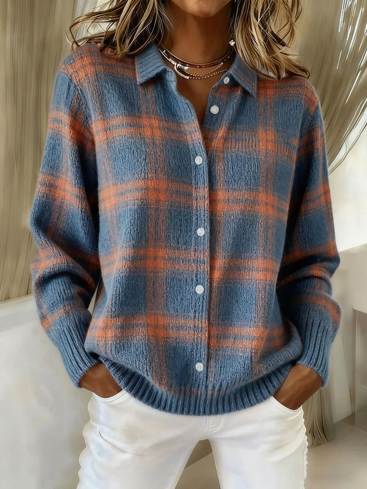 Valeria – Casual Retro Plaid Sweater