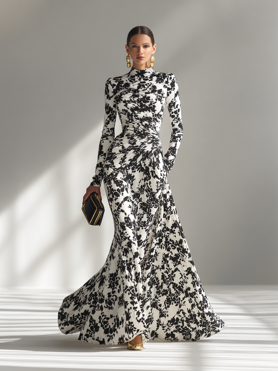 Grace | Elegant long dress with floral print