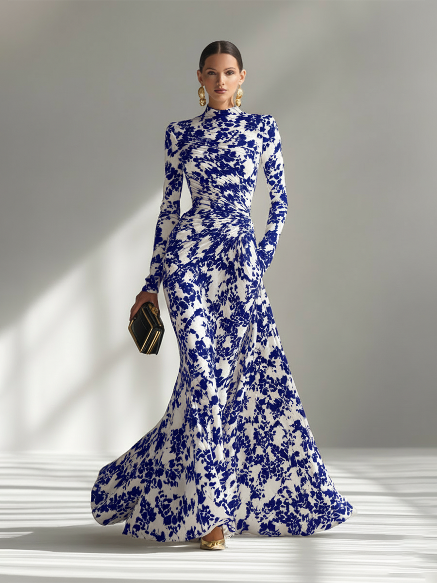 Grace | Elegant long dress with floral print