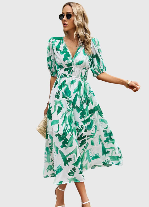 Clara | Flattering Floral Midi Dress