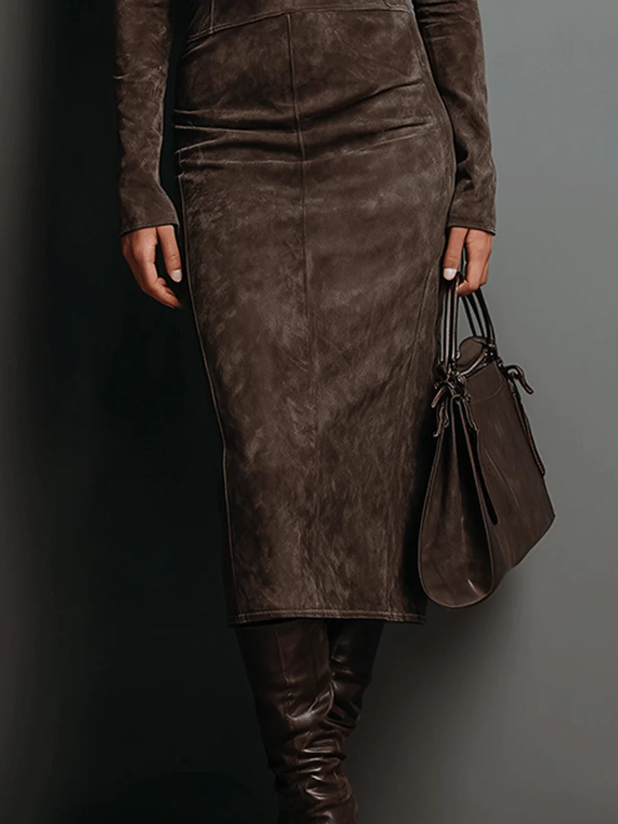 Giada | Suede Midi Dress