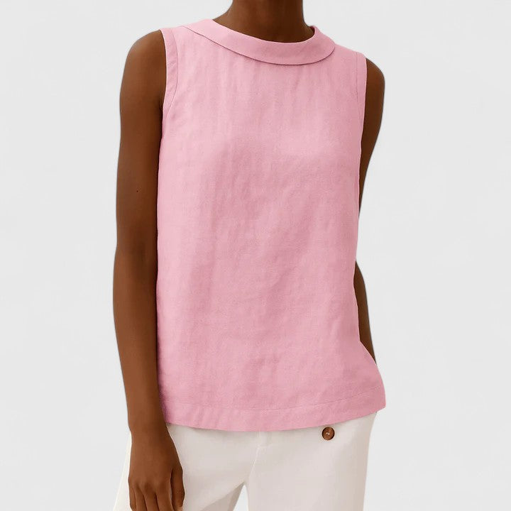 Clara | Elegant Top with Roll Collar