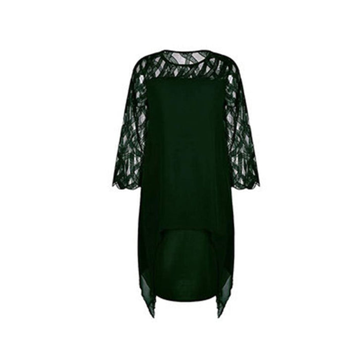 Camilla - Asymmetric Black Dress with Transparent Sleeves