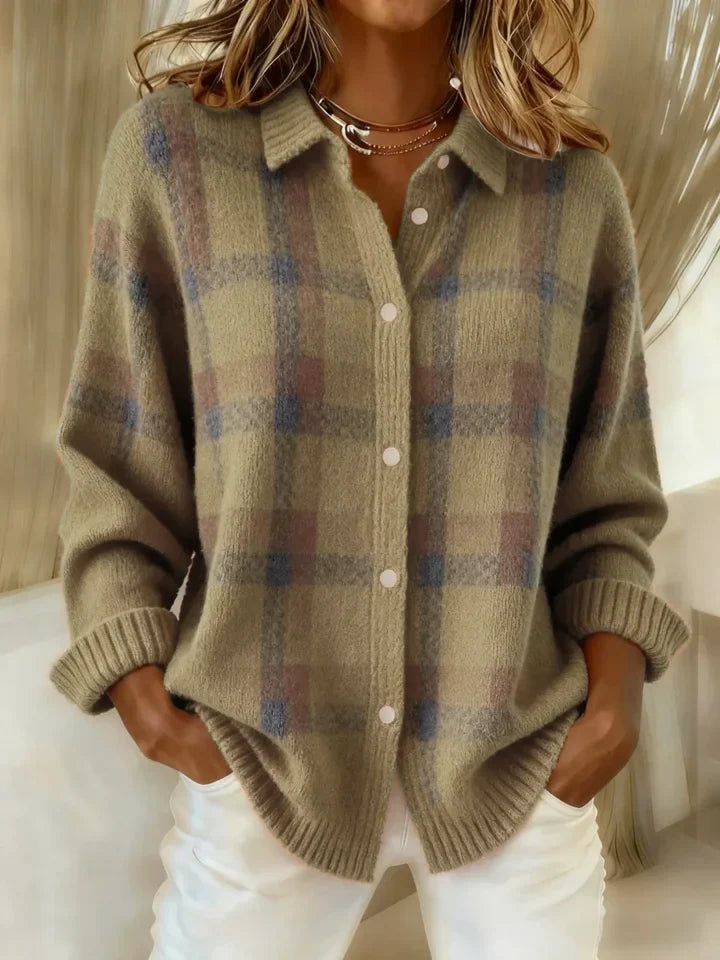 Valeria – Casual Retro Plaid Sweater