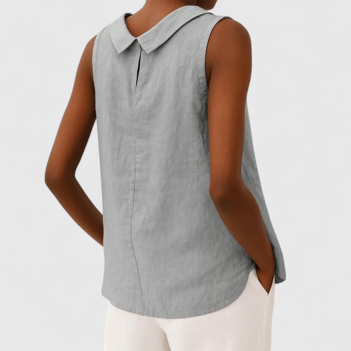 Clara | Elegant Top with Roll Collar