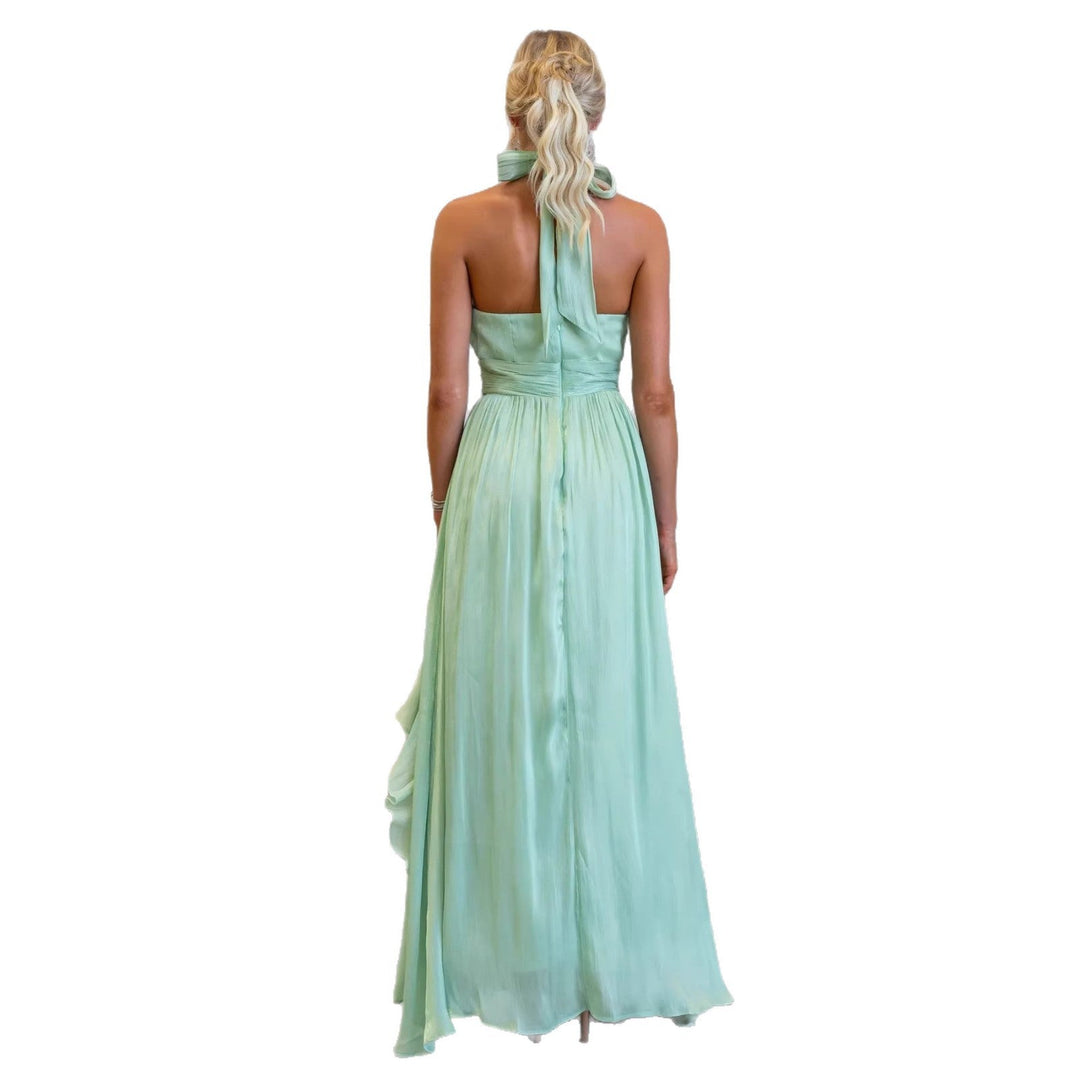 Celestia Ruffled Halter Maxi Dress