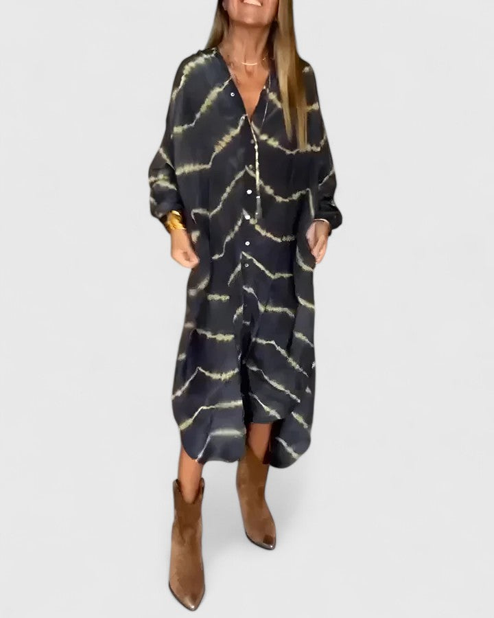 Clara | Elegant Boho Striped Maxi Dress