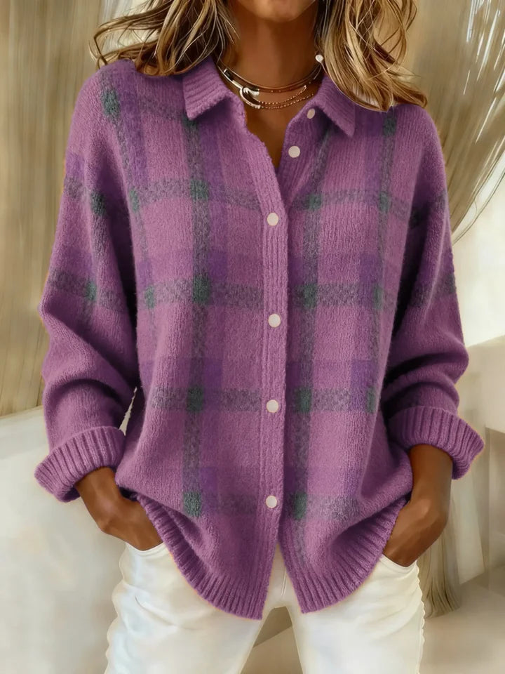 Valeria – Casual Retro Plaid Sweater