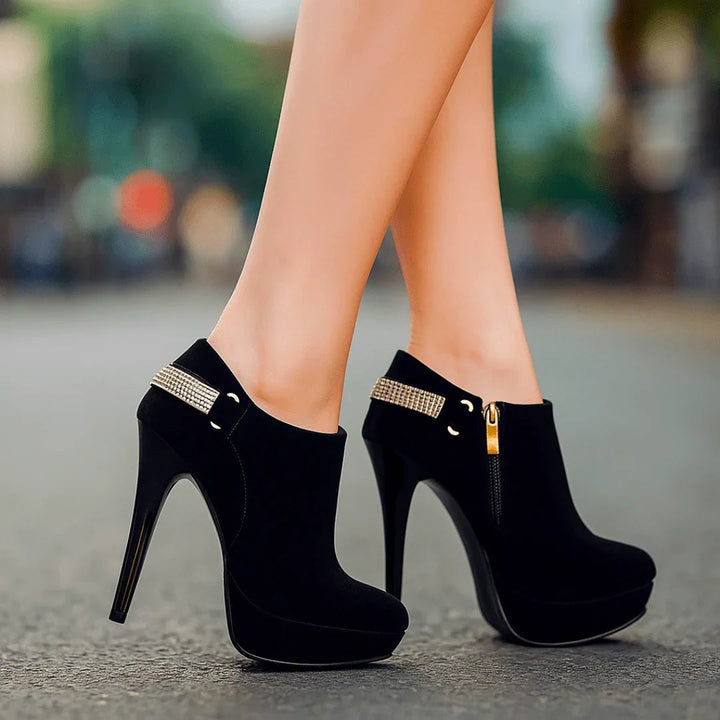Velvet Ankle Boots Aurora Bell