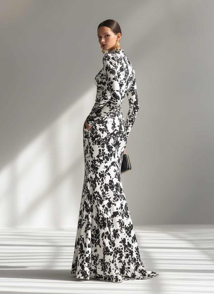 Grace | Elegant long dress with floral print