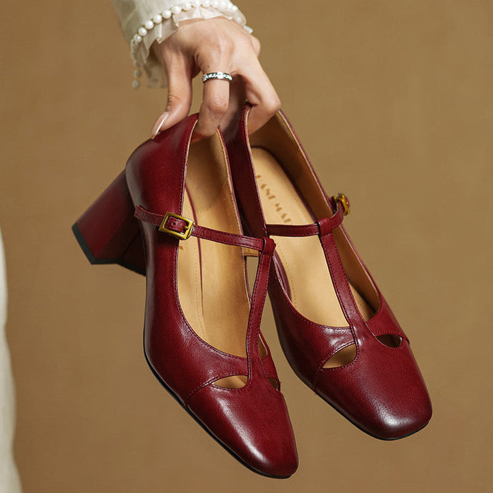 Elora Natural Leather Heels