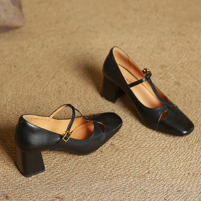 Elora Natural Leather Heels