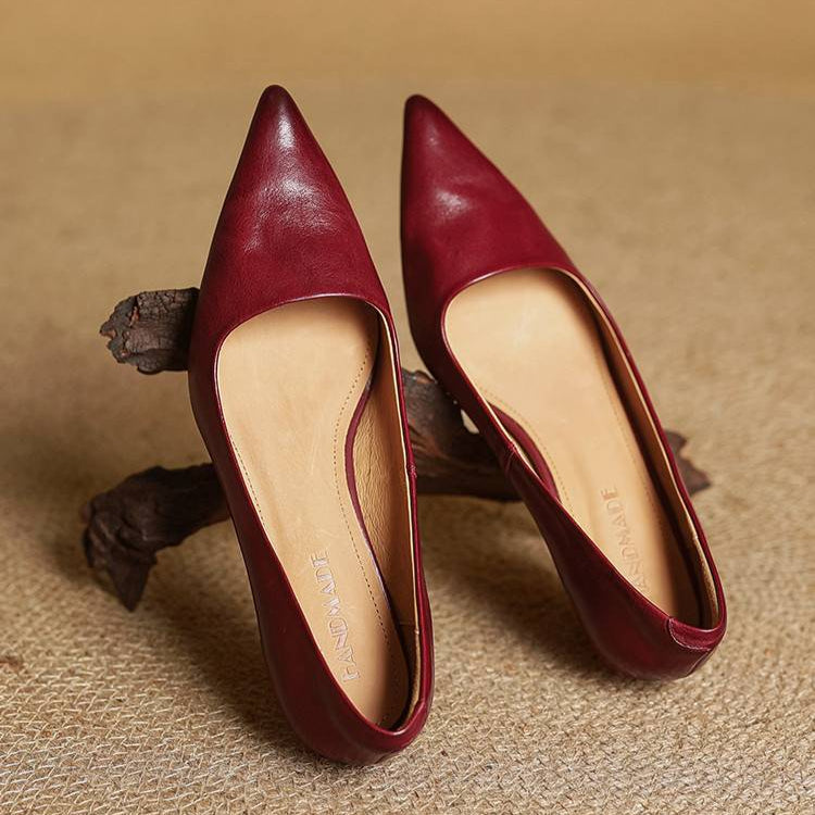 High Heeled Shoes Made of Genuine Leather