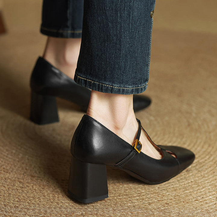 Elora Natural Leather Heels