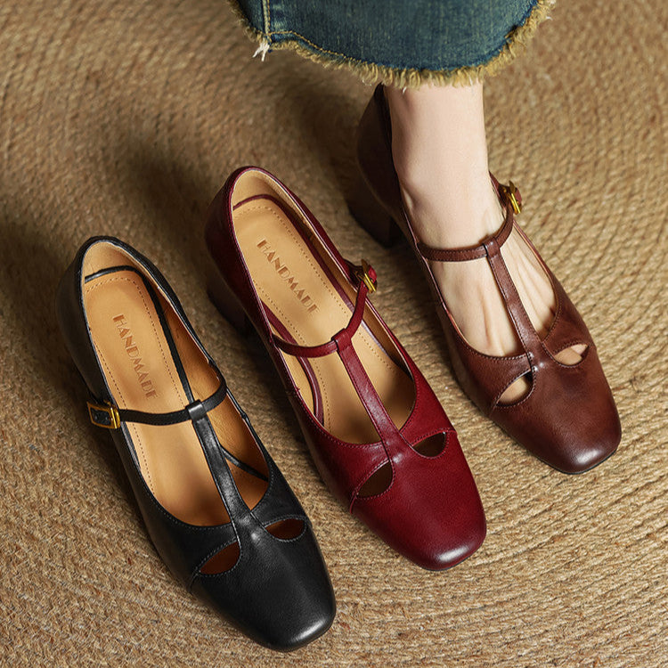 Elora Natural Leather Heels