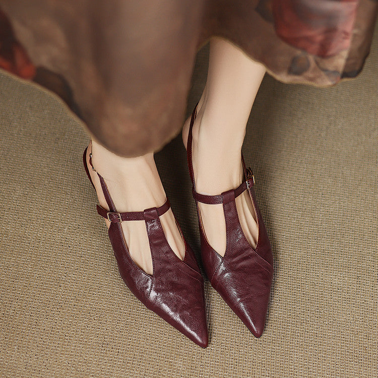 Black Leather Stiletto Heels Authentic
