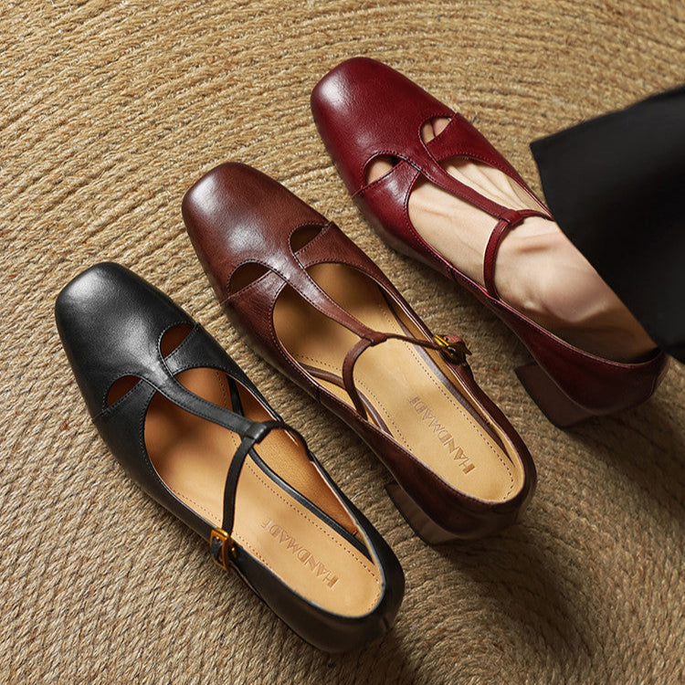 Elora Natural Leather Heels