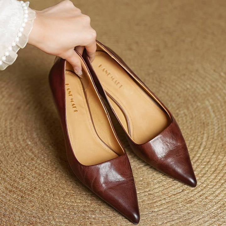 High Heeled Shoes Made of Genuine Leather