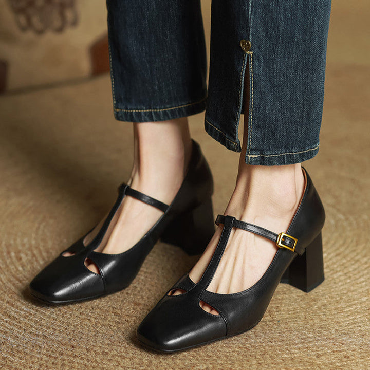 Elora Natural Leather Heels