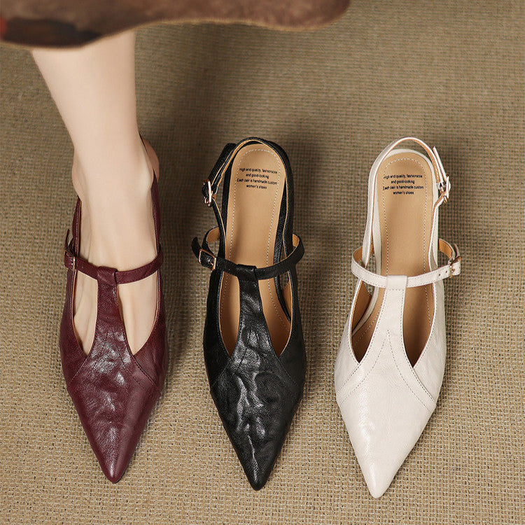 Black Leather Stiletto Heels Authentic