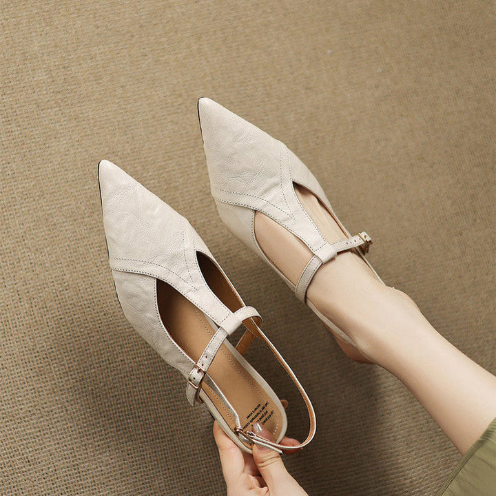 Black Leather Stiletto Heels Authentic