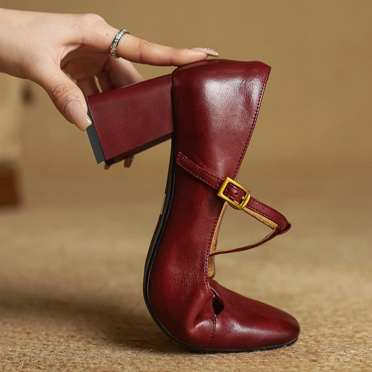 Elora Natural Leather Heels