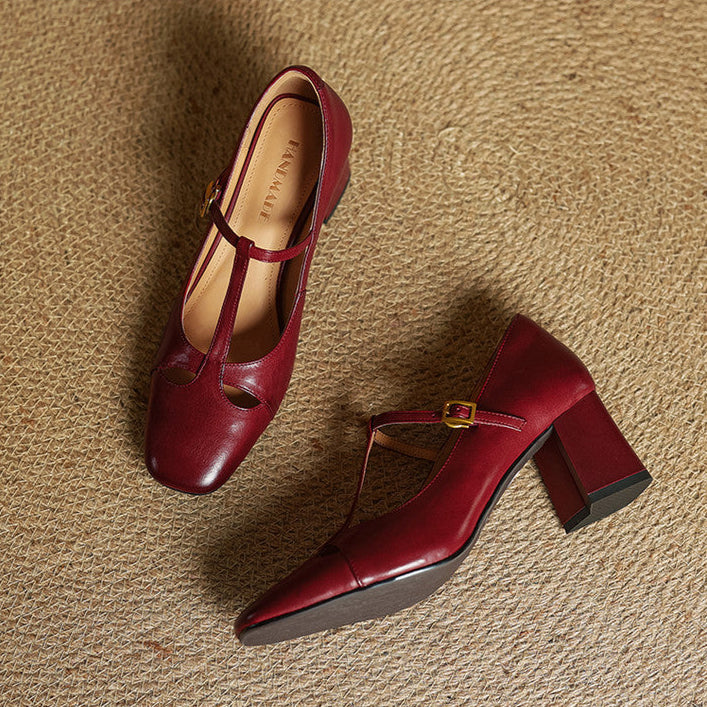 Elora Natural Leather Heels