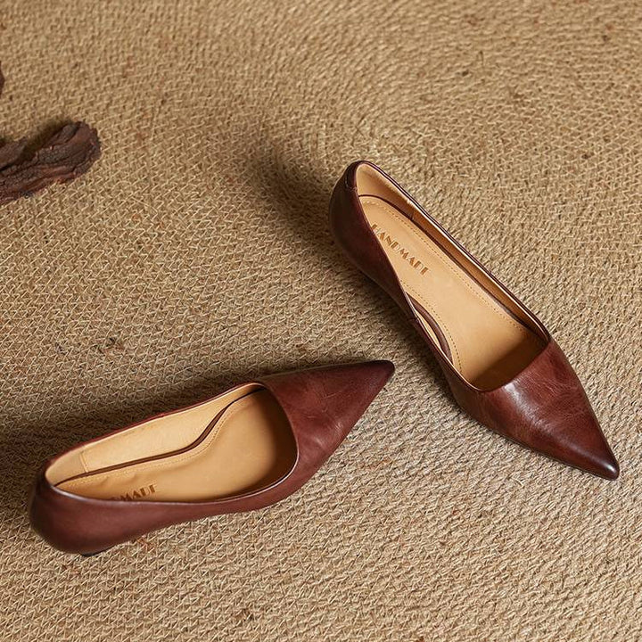 High Heeled Shoes Made of Genuine Leather
