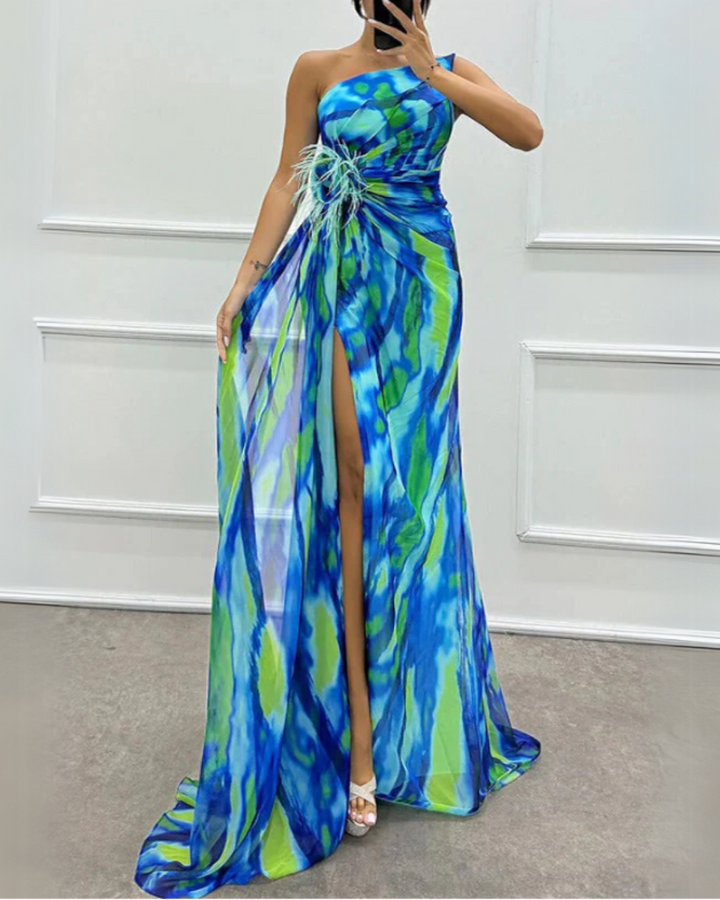 Vibrant Draped Dress