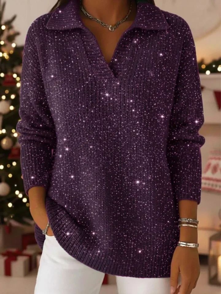 LIVIA | SPARKLING V-NECK SWEATER