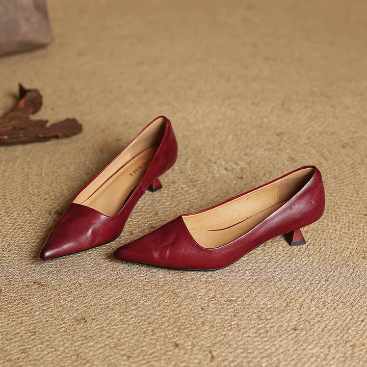 High Heeled Shoes Made of Genuine Leather