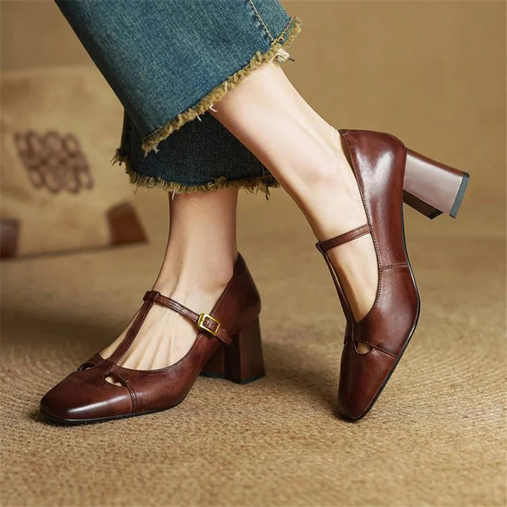 Elora Natural Leather Heels