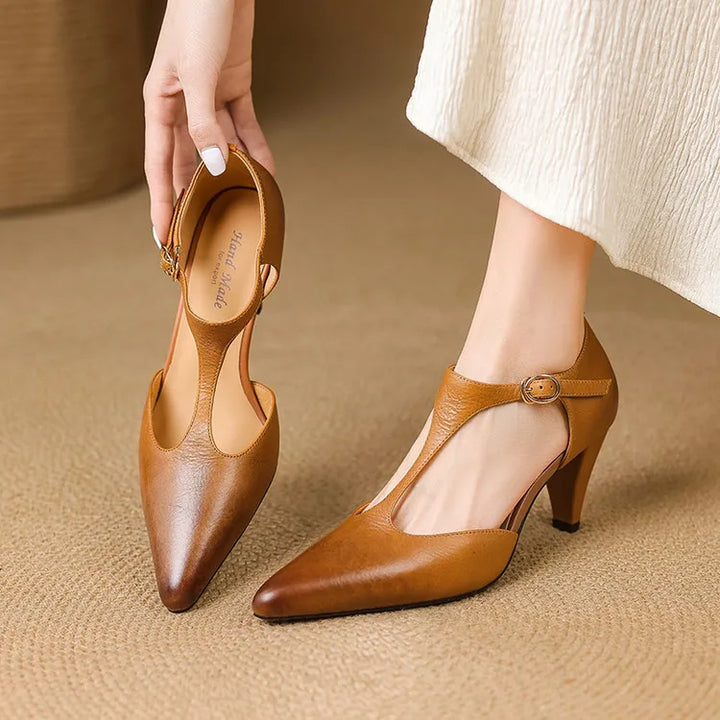 Triana Natural Leather Heels