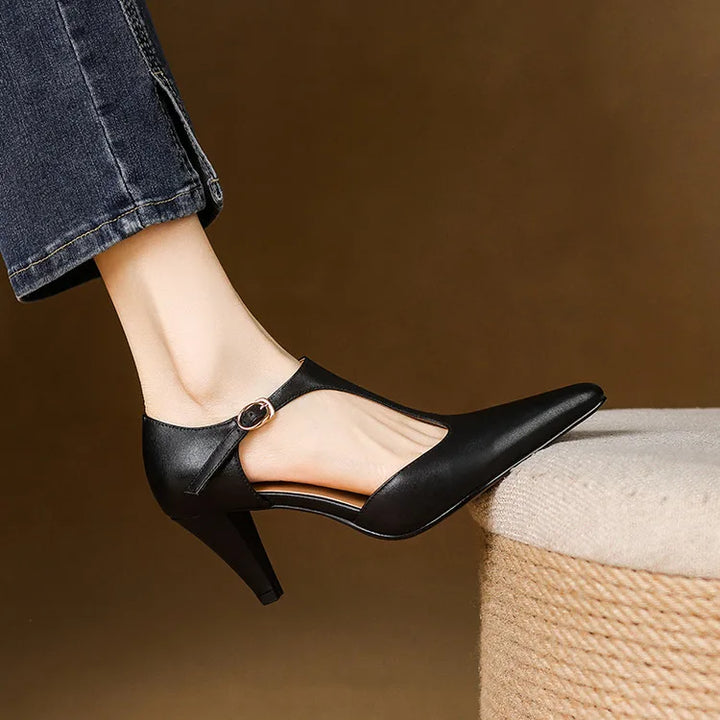 Triana Natural Leather Heels