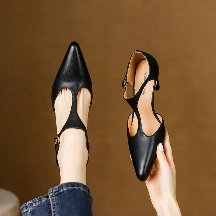 Triana Natural Leather Heels