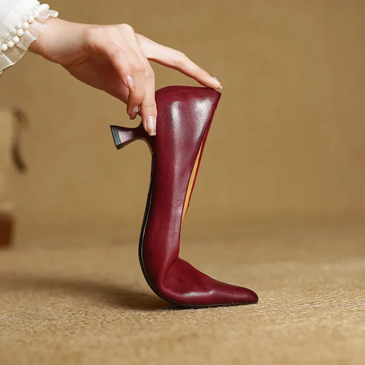 High Heeled Shoes Made of Genuine Leather