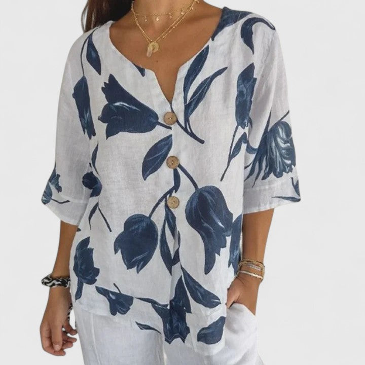 Clara | Elegant Floral Print Blouse