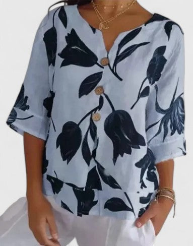 Clara | Elegant Floral Print Blouse