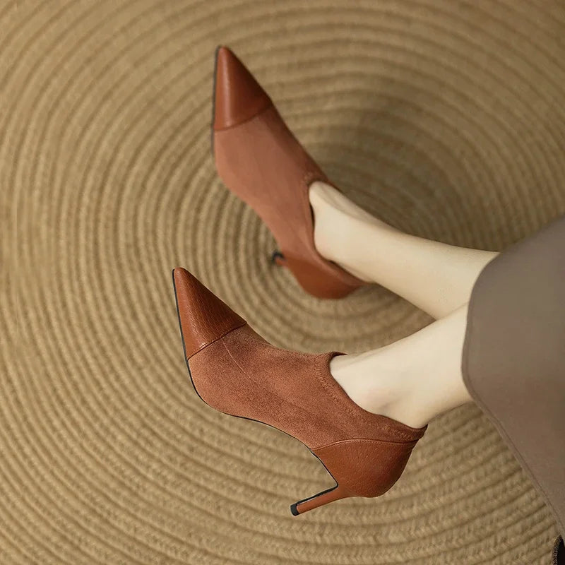 Veronica Natural Leather Heels