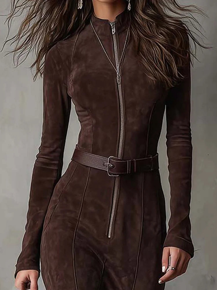 Alessia | Long Suede Dress