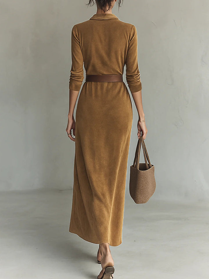 Célianne | Elegant Suede Maxi Dress