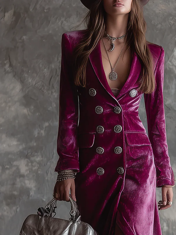 Vera | Long Velvet Blazer Dress