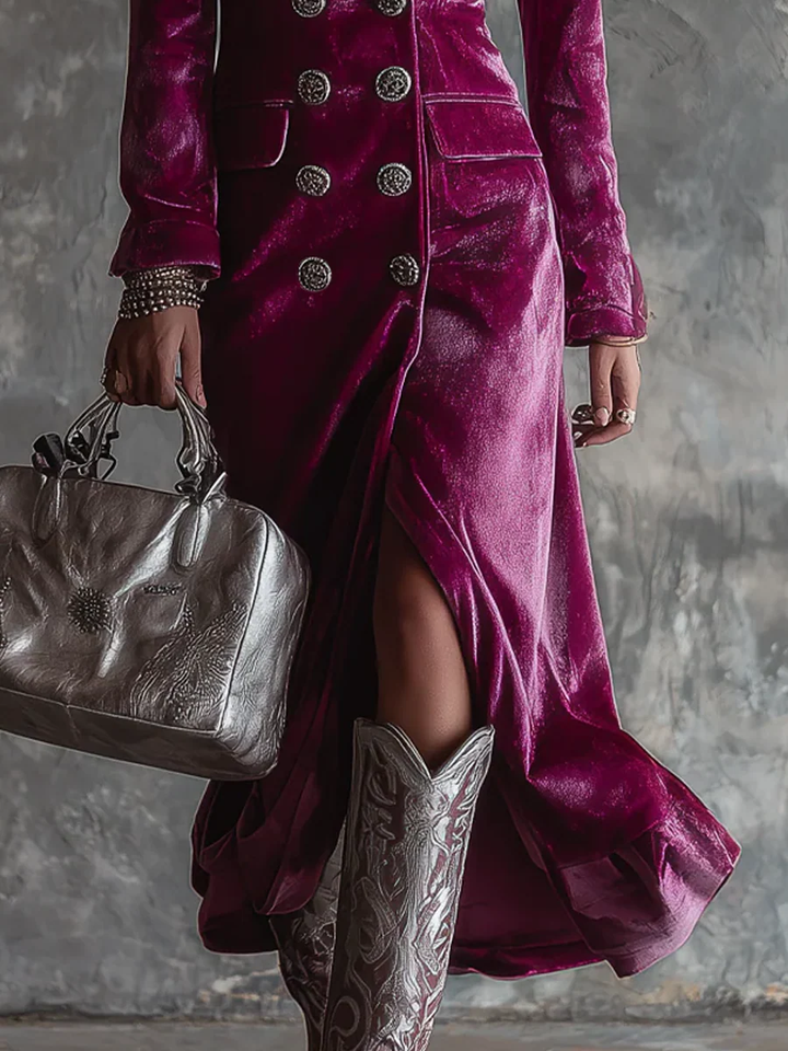 Vera | Long Velvet Blazer Dress