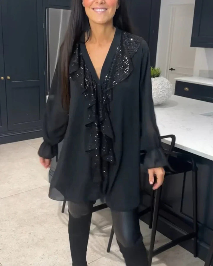 Tharalyn - Elegant Blouse with Flowing Ruffles