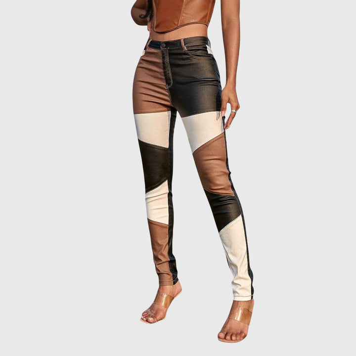 Clara | Tube Pants with Color Block Pattern