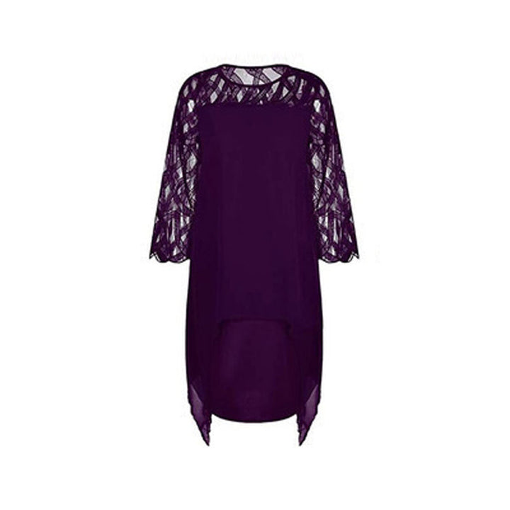 Camilla - Asymmetric Black Dress with Transparent Sleeves