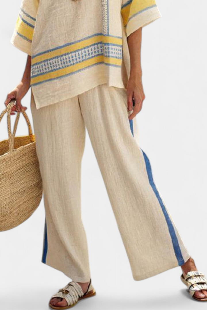 Marcella - yellow and linen pants