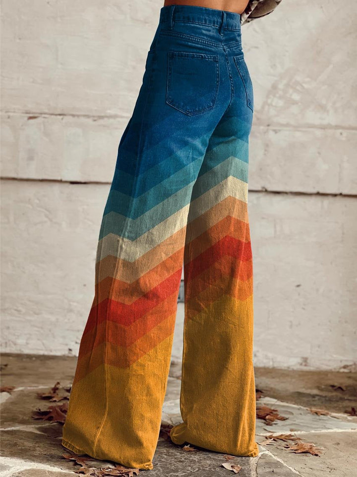 Léa - Retro Zigzag Elegant Pants